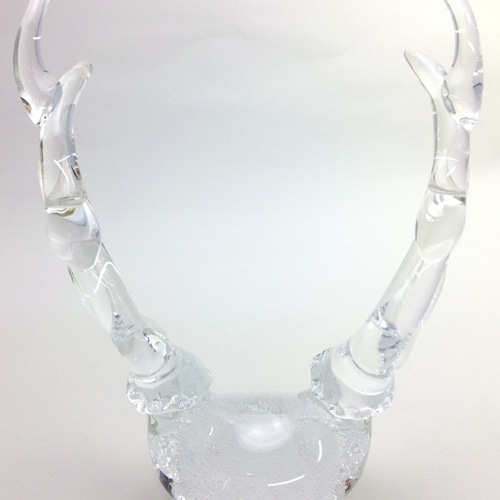 手作りガラス 鹿角（クリア） アクセサリースタンド その他置物