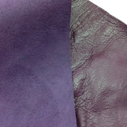 珍しい！ エゾシカ革 (蝦夷鹿) 原皮 紫 A4サイズ  小物作りにオススメです。 4枚目の画像