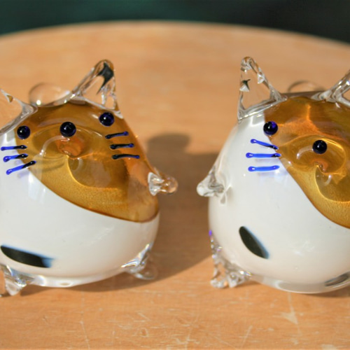 ガラス工房aun　ラメみけ　ガラスペン　みけ　ミケ　三毛猫 ガラス工房aun ラメみけ ガラスペン みけ ミケ 三毛猫