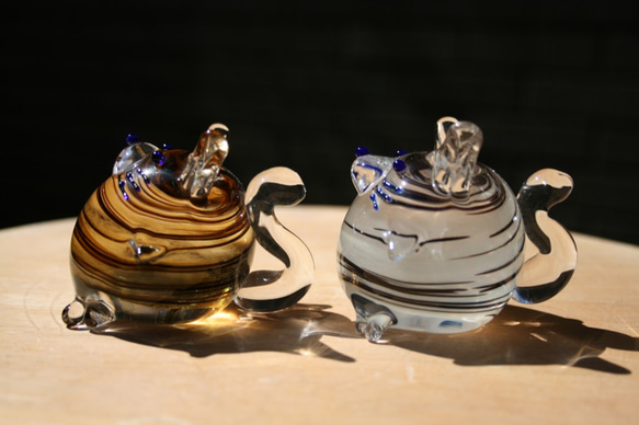手作りガラス　ねこやん〈茶トラ・アメショー〉 4枚目の画像