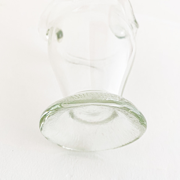 ガラス柄付きバスケット花器・透明クリアー・フラワーベース 9枚目の画像