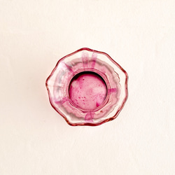 まあるいガラスの小瓶・パンク調釉薬フラワーベース(赤紫) 4枚目の画像