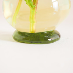 まあるいガラスの小瓶・厚底・フラワーベース(薄いオリーブ色) 5枚目の画像