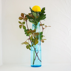 シースルー花瓶フラワーベース・水色 1枚目の画像