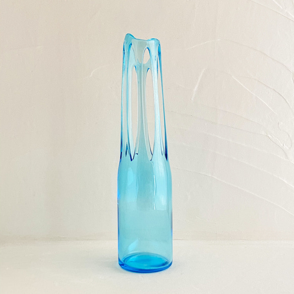 シースルー花瓶フラワーベース・水色 4枚目の画像