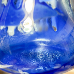 パンク調釉薬被せガラス花瓶・水色+青色・フラワーベース 10枚目の画像