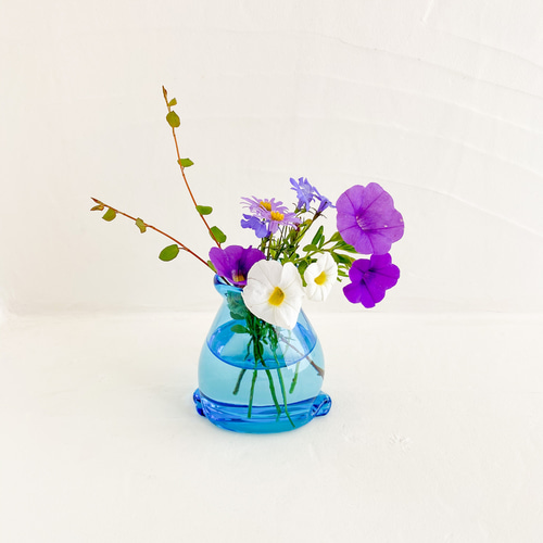 巾着型ミニ花器・フラワーベース(水色)B 一輪挿し・花瓶・花器