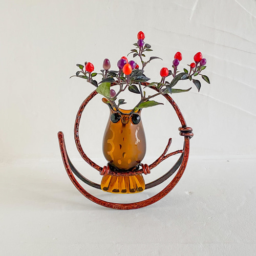 【quailceramics】フクロウ 花瓶 フラワーベース