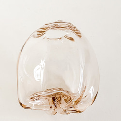 【新作】紙風船みたいなフラワーベース・ガラス製花瓶・薄いピンク色 9枚目の画像