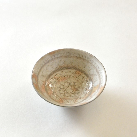 京焼　三島手「盃」　宮里絵美作　陶器 2枚目の画像