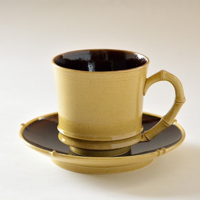 【受注制作停止中です】京焼「竹節珈琲碗皿」　柴田恭久作　陶器 8,760円