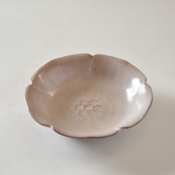 京焼「花形豆皿」　宮里絵美作　陶器 1枚目の画像