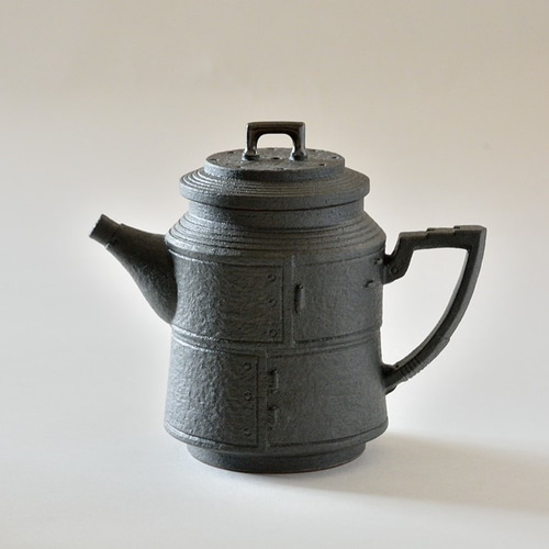 京焼「黒鉄釉錆肌茶器」柴田恭久作 陶器 急須 ポット・急須 柴田 京焼「黒鉄釉錆肌茶器」柴田恭久作 陶器 急須 ポット・急須 柴田