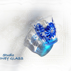 青い花のグラス　（絵付けグラス）　～再販 6枚目の画像