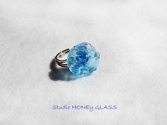 ガラスのリング　～Fountain Blue ring　（ラウンド01） 2枚目の画像