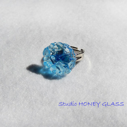 ガラスのリング　～Fountain Blue ring　（ラウンド01） 4枚目の画像