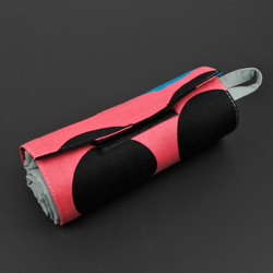 くるくるエコバッグ ナイロン 畳める エンドット グレー／ピンク ハンドメイド 日本製 7枚目の画像