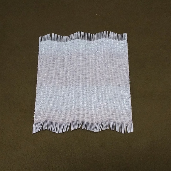 京都、西陣の綴織　手織りで織り上げたコースター6枚セット 2枚目の画像