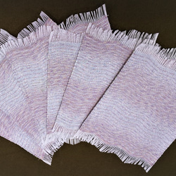 京都、西陣の綴織　手織りで織り上げたコースター6枚セット 6枚目の画像