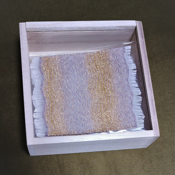 京都、西陣の綴織　手織りで織り上げたコースター6枚セット 7枚目の画像