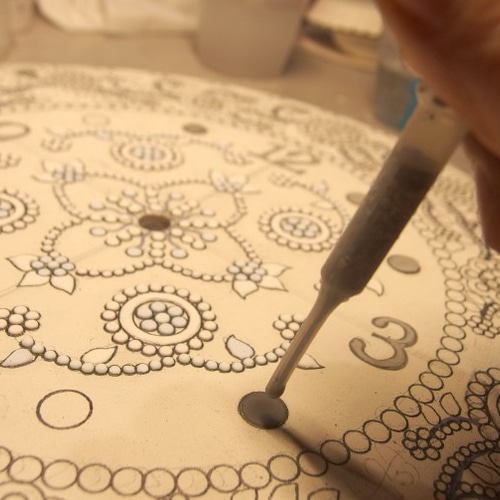 お皿の時計 青のドット柄 掛け時計・置き時計 リベーラ 通販 11220372