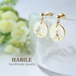 16KGP】gold leaf pierce / ピアス ゴールド リーフ サージカル
