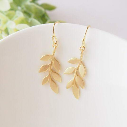 16KGP】gold leaf pierce / ピアス ゴールド リーフ サージカル