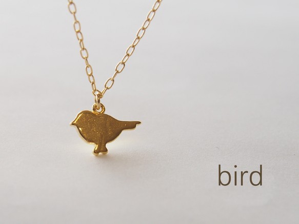 bird / gold necklace 3枚目の画像