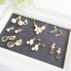 【SV925】petit flower & pearl pierce / ピアス ゴールド 花 パール  入学式 母の日 4枚目の画像