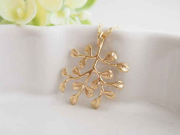 【14KGP】gold tree / long necklace 1枚目の画像