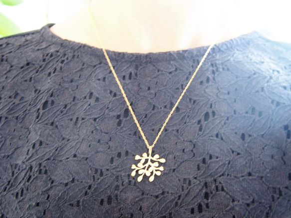 【14KGP】gold tree / long necklace 3枚目の画像
