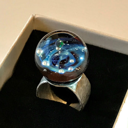 オパール宇宙ガラスの指輪 A 110620 5枚目の画像