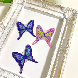 グラデーションが可愛い蝶々のパッチン留め　ヘアピン　蝶々 4枚目の画像