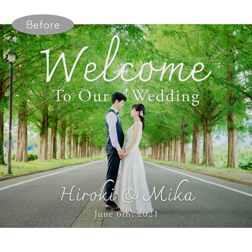 ウェディング 結婚式 水彩画風ウェルカムボード (パネル/キャンバス