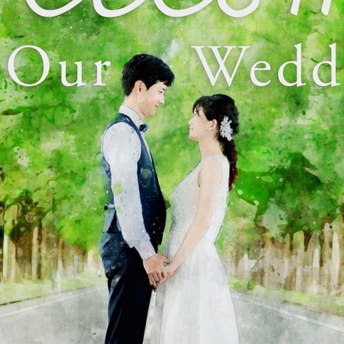 ウェディング 結婚式 水彩画風ウェルカムボード (パネル/キャンバス