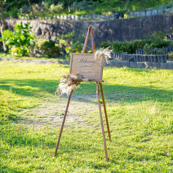 【木製　イーゼル】結婚式 ウェディング ウェルカムボード   インテリア 三脚 写真立て 6枚目の画像