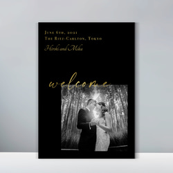 [ウェディング ウェルカムボード コラージュVer] パネル/キャンバス  結婚式 ウェルカムスペース サイン 看板 5枚目の画像