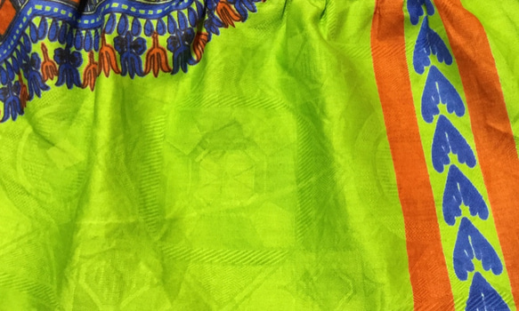 アフリカンプリント×ローレルバーチ 猫 パネル地 エスニック ロング ティアード スカート 4枚目の画像