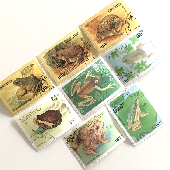 什錦8枚青蛙郵票（外國郵票/舊郵票）|古董/復古 第4張的照片