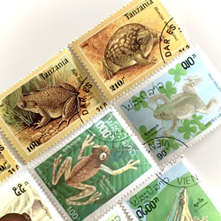 什錦8枚青蛙郵票（外國郵票/舊郵票）|古董/復古 第2張的照片