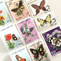 蝴蝶郵票拼裝 10 枚（外國郵票/舊郵票）| 古董/復古 第2張的照片