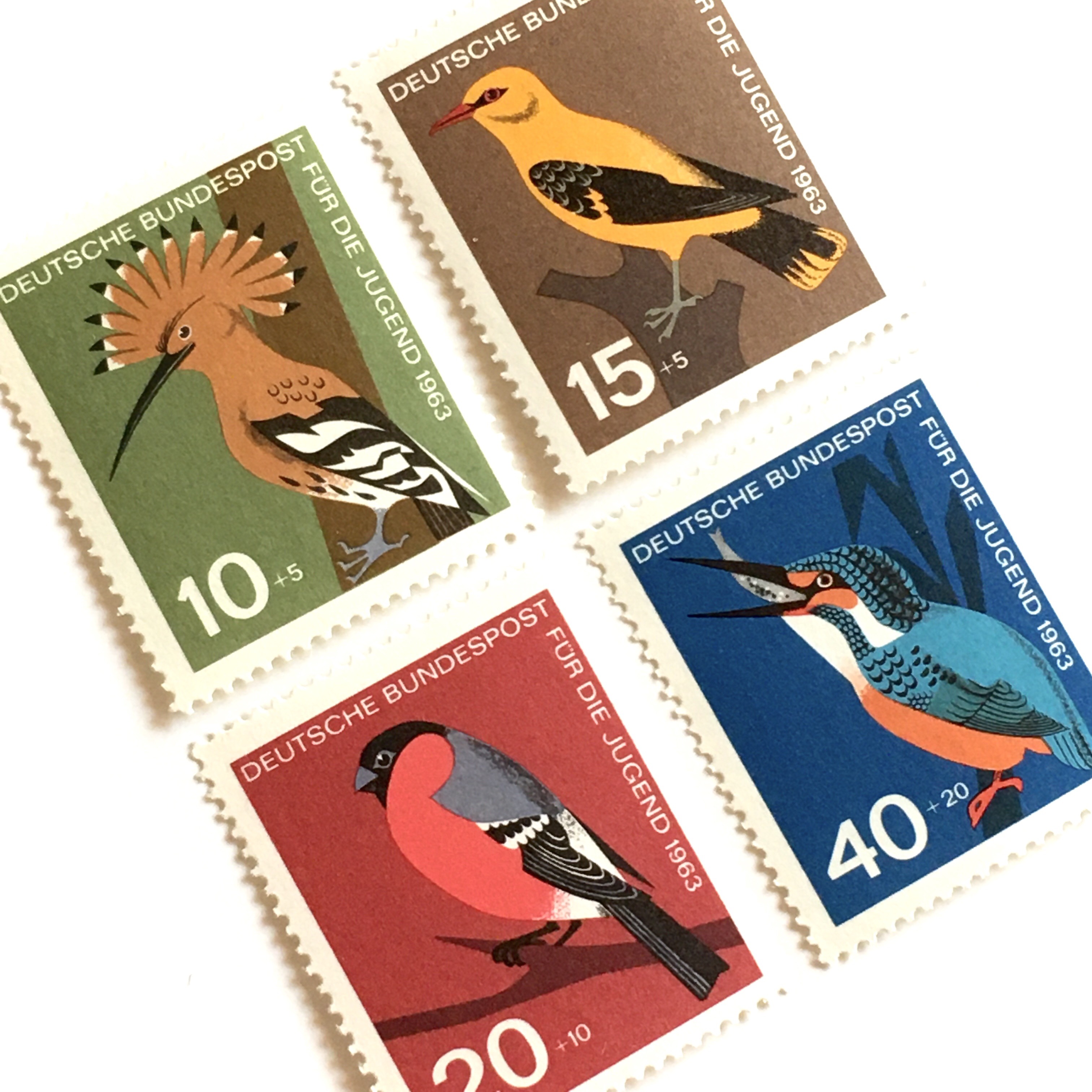 鳥の切手4種セット（未使用外国切手・未使用古切手