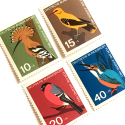 套4種鳥郵票（未使用的外國郵票，未使用的舊郵票）|古董/年份 第1張的照片