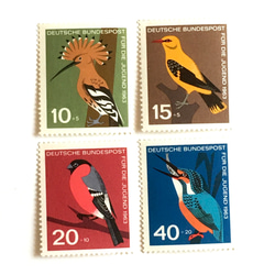 鳥の切手4種セット（未使用外国切手・未使用古切手）｜ アンティーク・ヴィンテージ 2枚目の画像