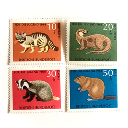 4 件套動物郵票 B（未使用的外國郵票/未使用的舊郵票）| 古董/復古 第2張的照片