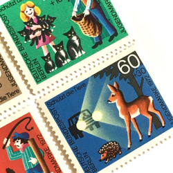 動物保護/動物福利郵票一套 4 種（未使用的外國郵票/未使用的舊郵票）| 古董/復古 第4張的照片