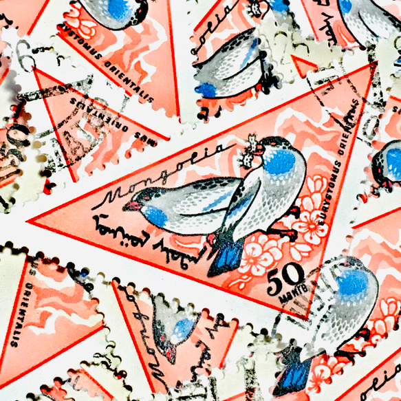 10個蒙古小鳥郵票（外國郵票/舊郵票）|古董/年份 第2張的照片