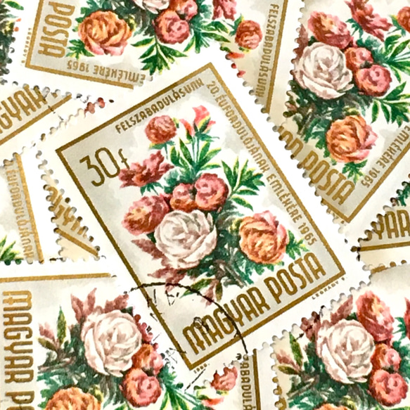 花郵票10玫瑰匈牙利（外國郵票/舊郵票）|古董/復古 第1張的照片