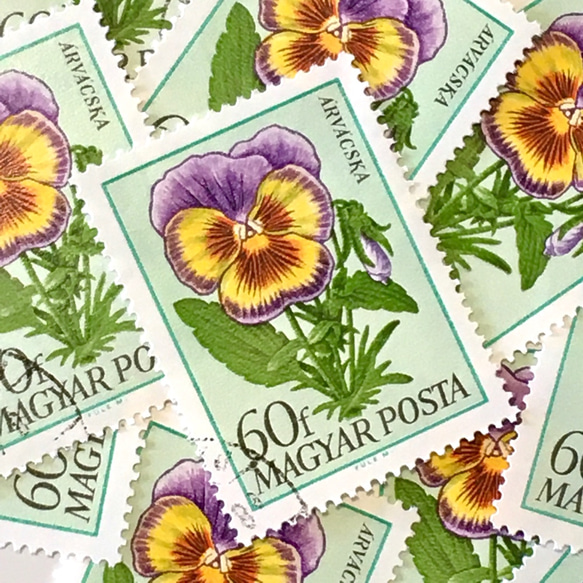 花郵票三色紫羅蘭10片匈牙利（外國郵票/舊郵票）|古董/復古 第1張的照片