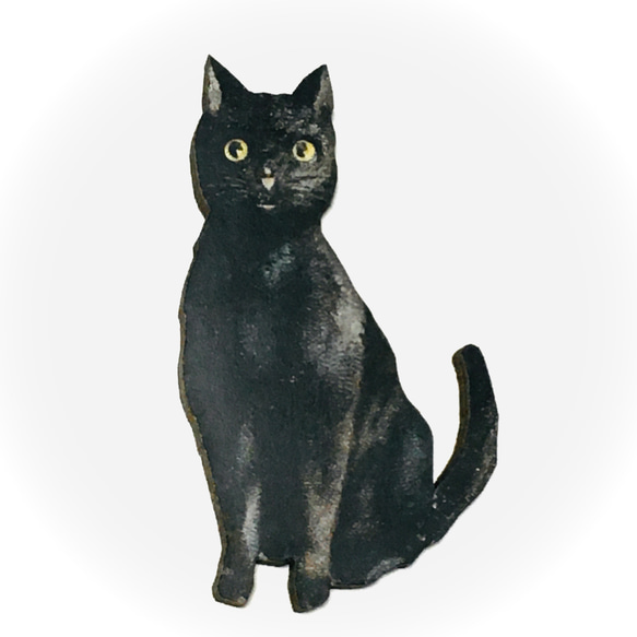 黒猫のウッドパーツ・デコパーツ・木製カボション｜アメリカ 2枚目の画像